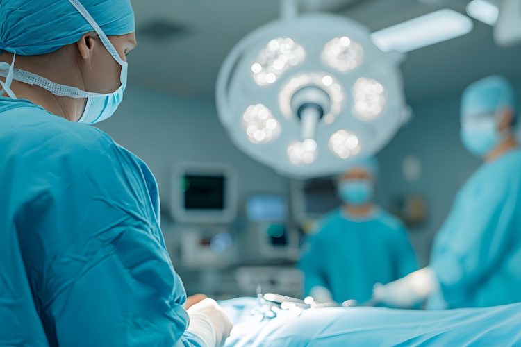Modern Operating Room with Medical Equipment and Surgeons | Advanced Surgical Technology and Healthcare Excellence